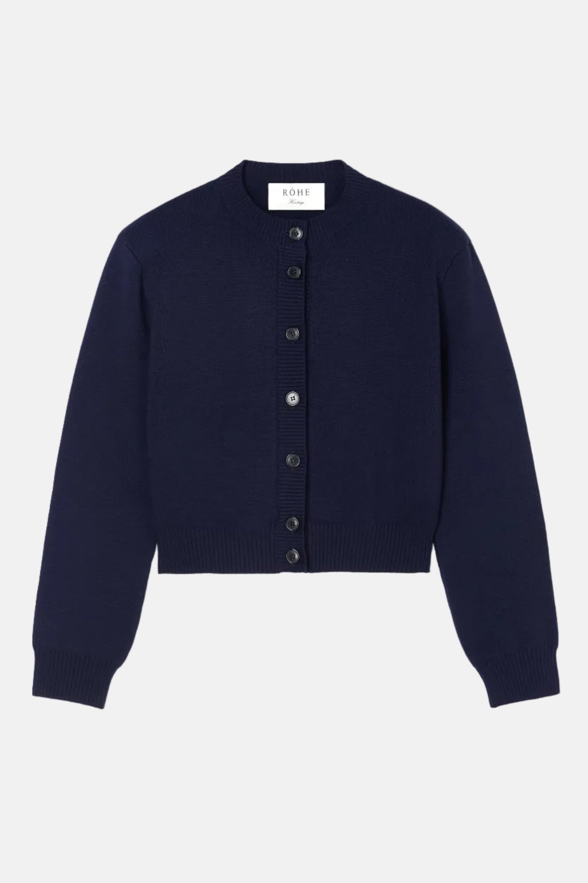R贸he Statement Shoulder Cardigan Navy